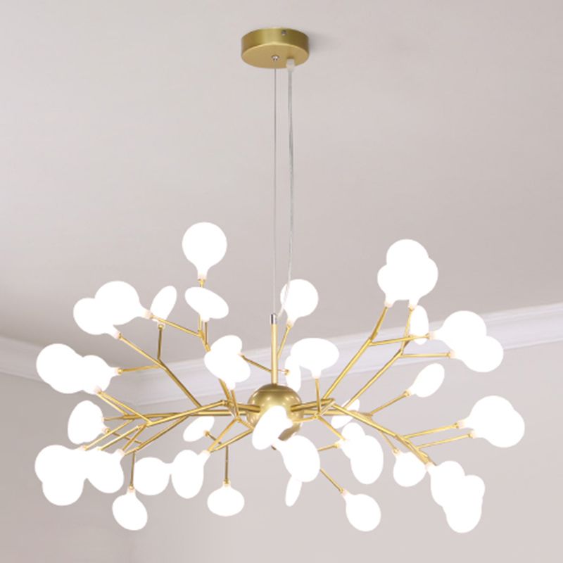 Metal Unique Shape Chandelier Light Modern Style Multi Light Hanging Lamp for Bedroom