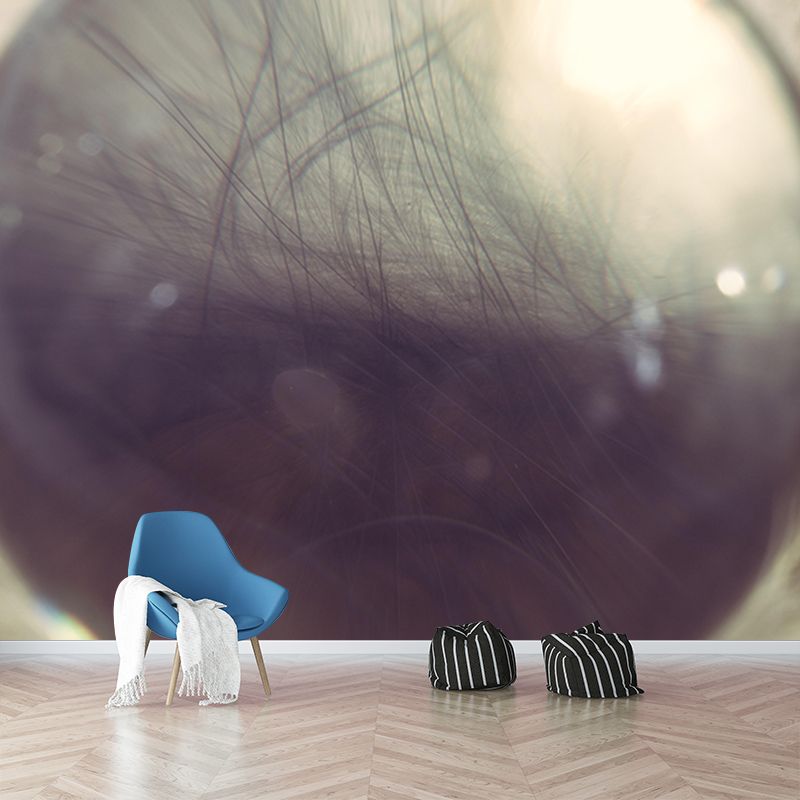 Light Bird Feather Wall Mural Modern Style Mildew Resistant for Decoration