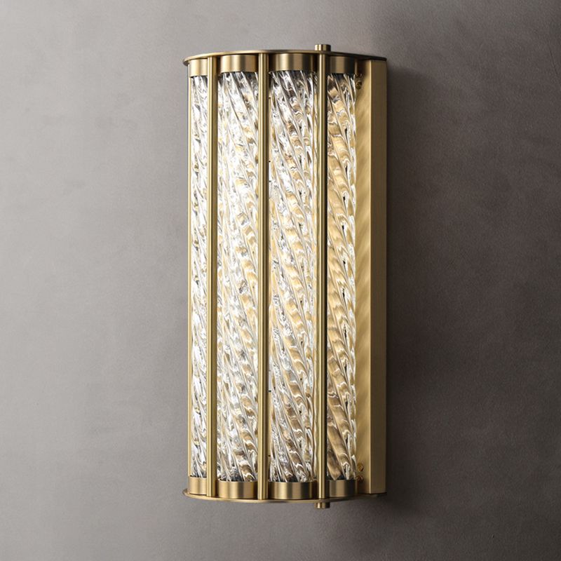 2 - Light Solid Brass Wall Mount Clear Glass Shade Contemporary Wall Light