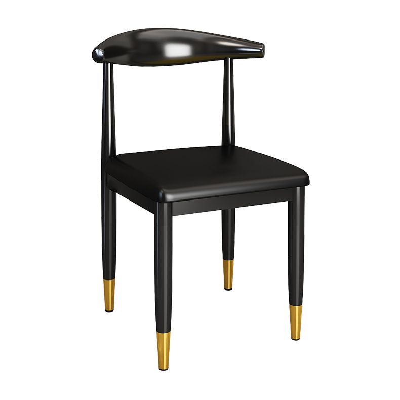 Silla lateral de comedor de estilo contemporáneo de metal con respaldo abierto interior que cena la silla lateral
