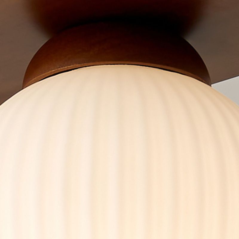 Drum Shape Glass Flush Ceiling Light Modern Multi Lights Flush Mount Light Fixture
