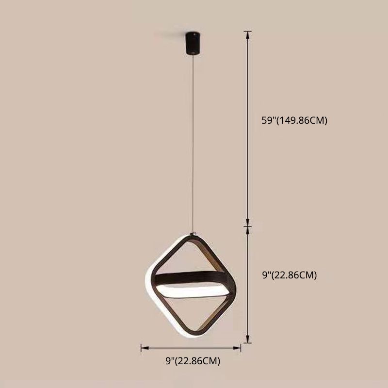 Geometrical Shape LED Pendant Lamp Modern Minimalist Metal Hanging Lamp for Living Room