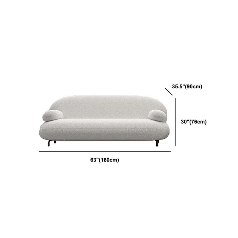 Pillow Top Arm Sofa Contemporary Wool 29.9-Inch High Sofa in White