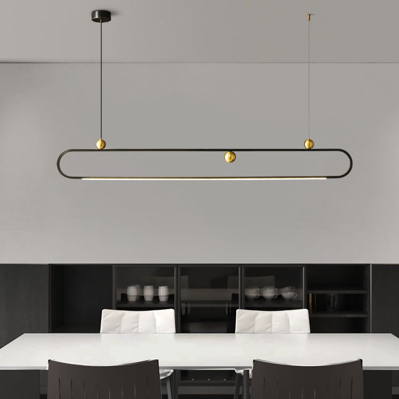 Metal Linear Island Pendant Lights Modern 1-Light Island Pendant Lighting