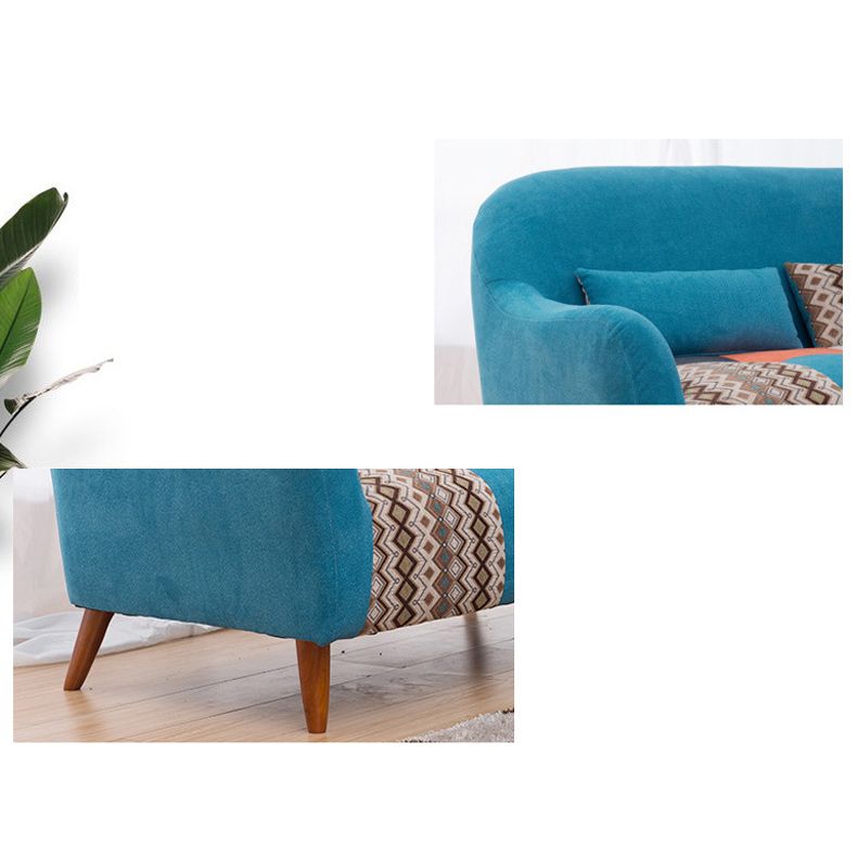 31.88" High Sloped Arm Sofa Modern Style Pillow Back Fabric Sofa