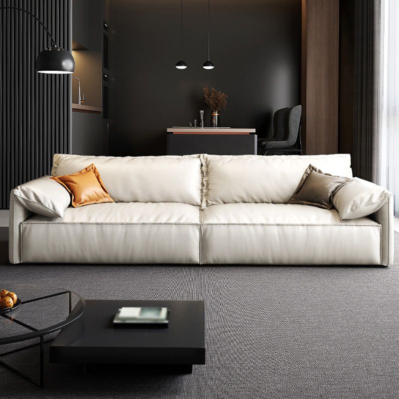 Sofa blanc de style moderne avec tricot à coussin rembourré un rembourrage de siège