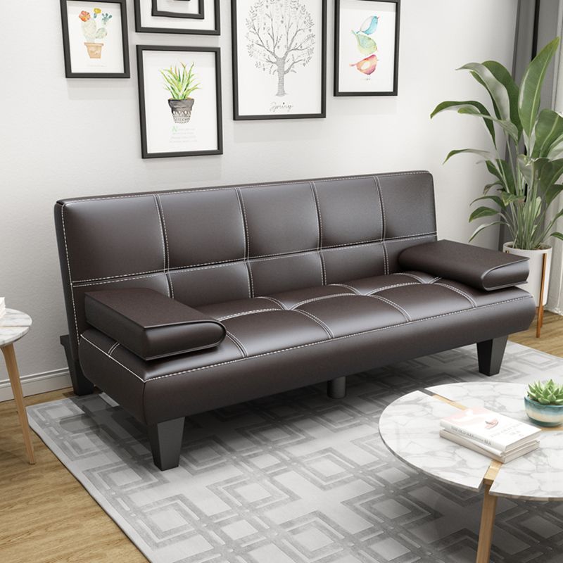 Biscuit Back Faux Faux Pillow Top Arm Sofá moderno con salón plegable para sala de estar