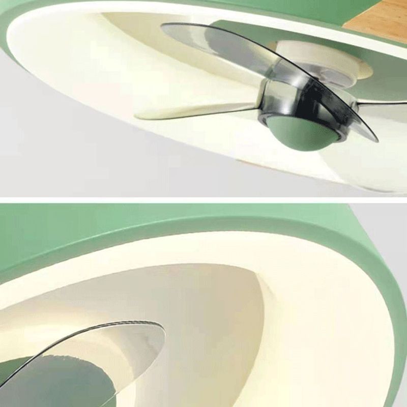 Farbblock-Spülen-Deckenlüfter Nordic Metall Schlafzimmer LED SEMI Flush Leuchte