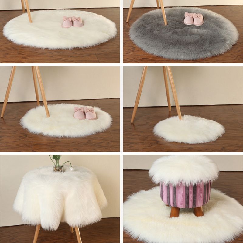 Tapis d'intérieur rond à multicolage à multicolage solide en polyester