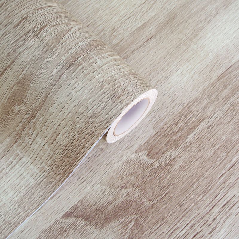 Faux Wood Wallpaper Roll Peel and Paste Industrial Living Room Wall Decor, 6.5 sq-ft