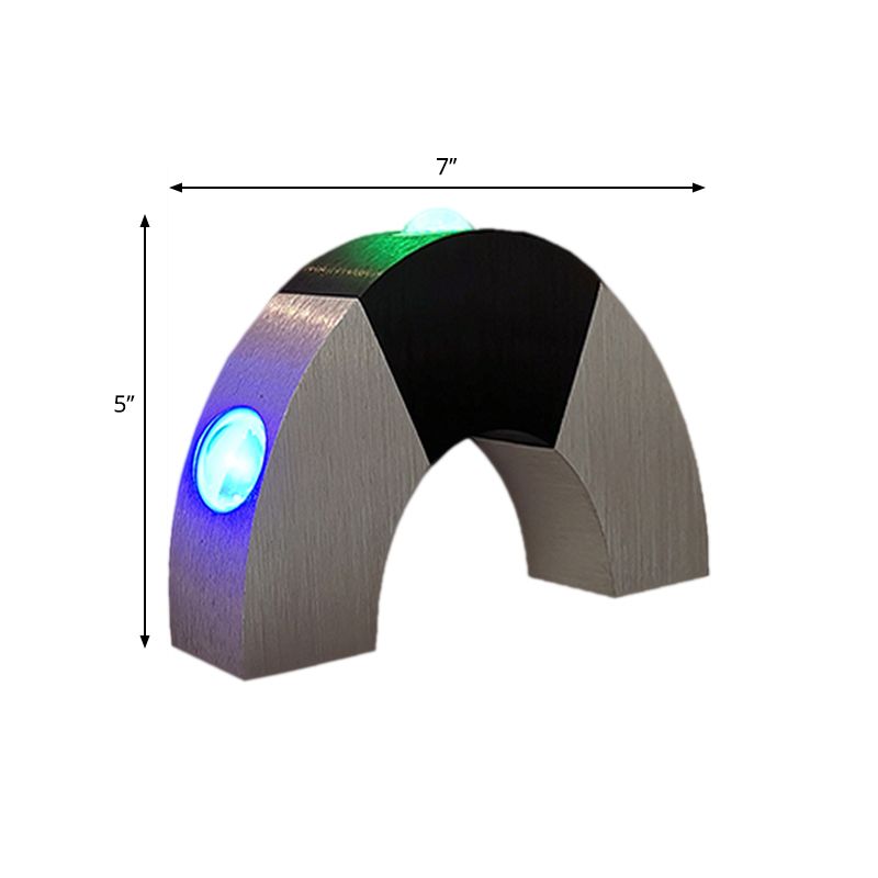 ARCH NEGRO Y SILLACE LUZ PEQUEÑA Simplicidad de aluminio RGB Color LED Disponse de iluminación de LED