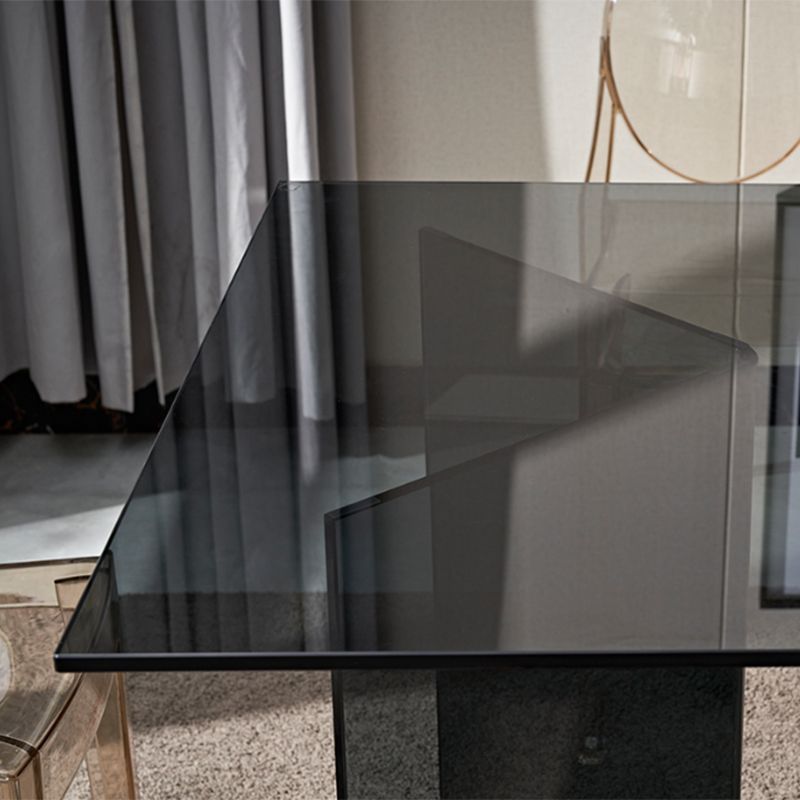 Modern Tempered Glass Dining Table Glass Base for Dining Room