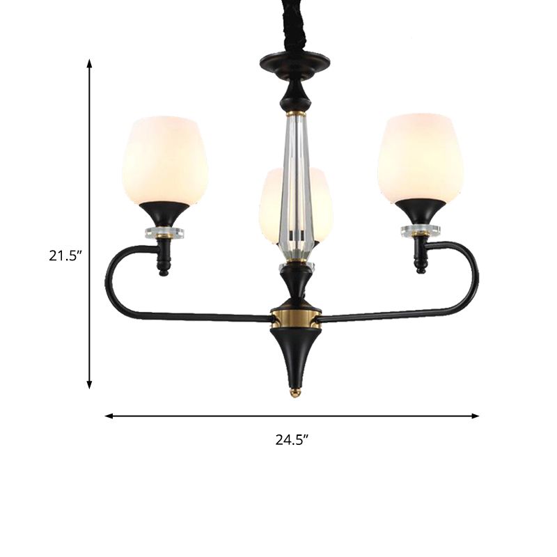 3/6 LUMILES VERRE OPAL PROSITION CHANDELIER TRADITIONNEL
