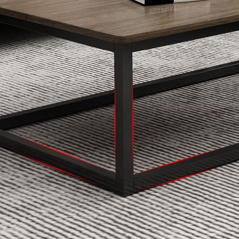 Wood Frame Coffee Table Modern Rectangle Cocktail Table in Natural