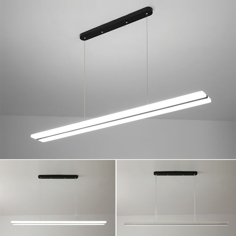 Zeitgenössische Insel Licht Rechteck Metall 1 helle Insellichter in Weiß