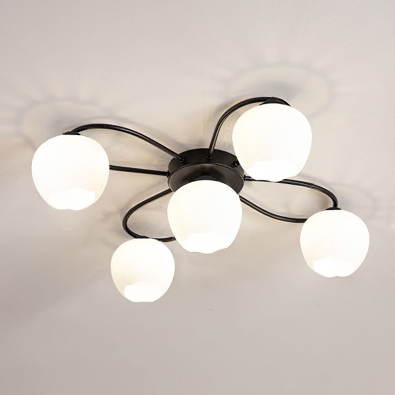 Simplicidad Semi Flush Montaje Iluminación Vidromas Lámpara de techo de la sala de estar