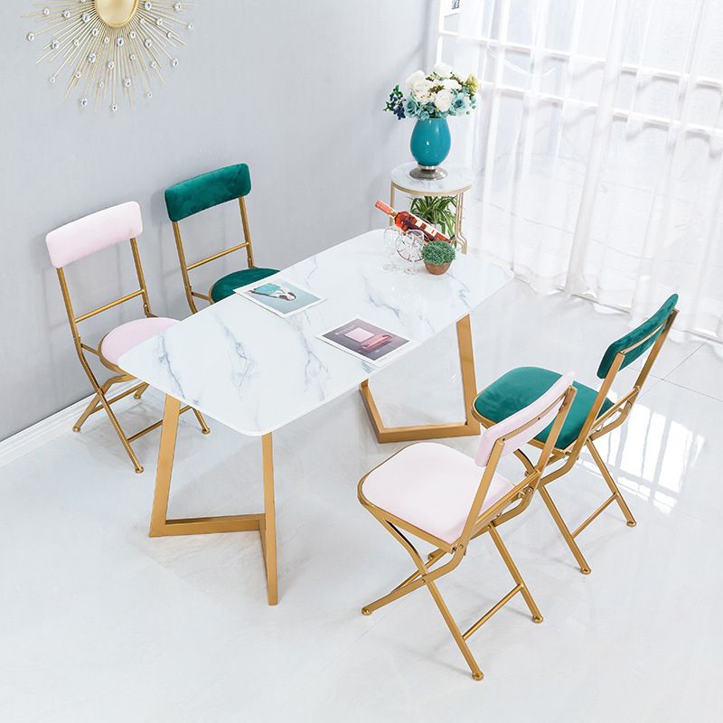 1/5 Pieces Nordic Dining Set Rectangle Stone Dining Table for Dining Room