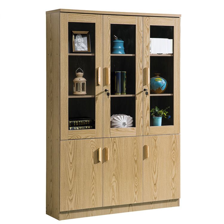 Modern Bookcase Closed Back Engineered Wood Bookshelf with Doors