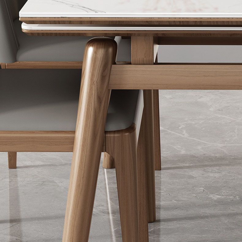 Modern Rectangle Dining Table Set 1/4/5/7 Pieces Dinette Set with Wooden Frame