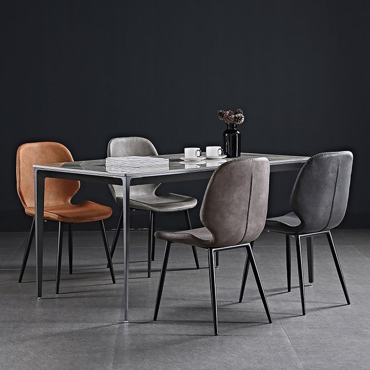 Metal industrial que cena la silla lateral sin brazos del Wingback del comedor de la silla lateral