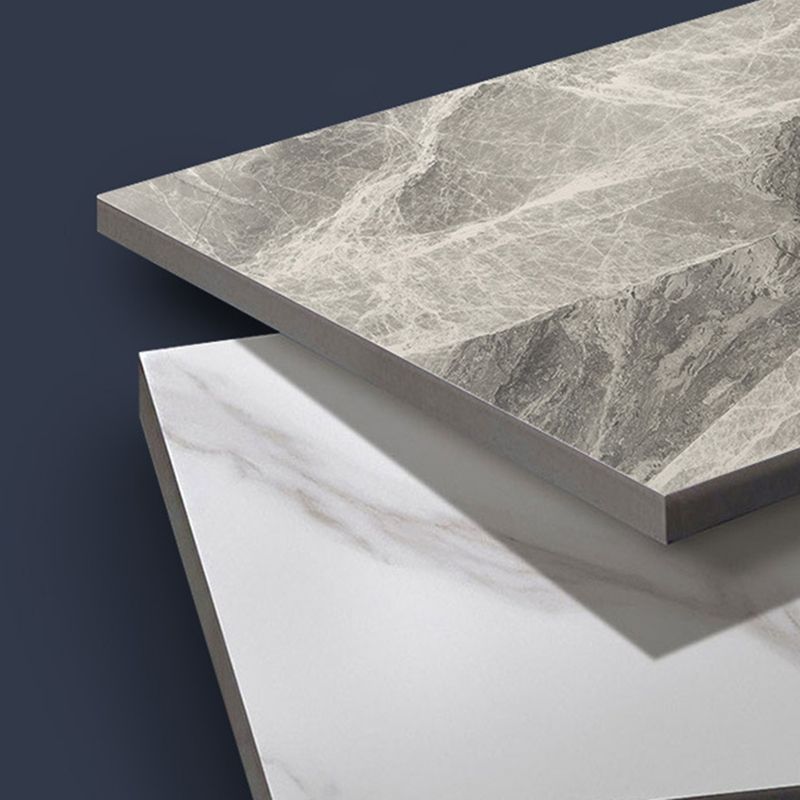 Mesa de comedor de piedra sinterizada de estilo moderno mesa gris rectangular con 4 patas para el hogar