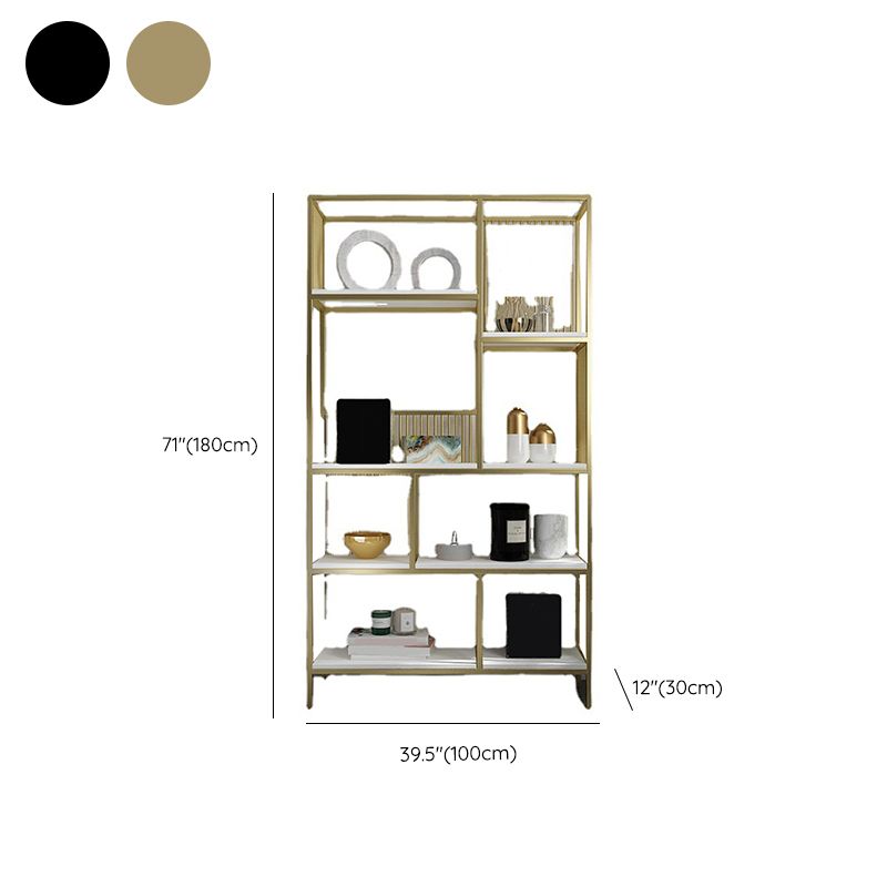 Glam Shelf Bookcase Metal Open Back Bookshelf for Home Office