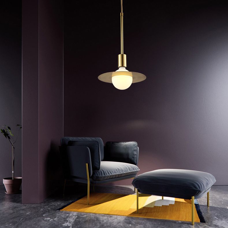 Metal Planet Pendant Light Kit Minimalist Style Pendant Lighting Fixture in Coppery