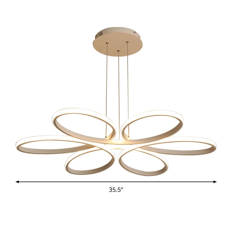 Acrylblüte Kronleuchter Licht zeitgenössische LED 23 "/29" /35,5 "breiter Deckenanhänger in warmem/weißem Licht