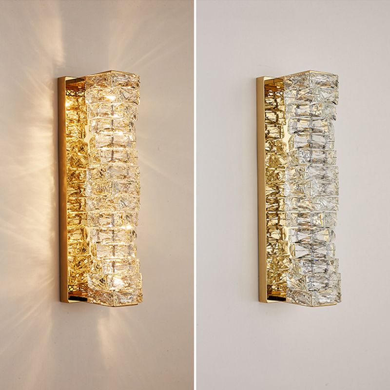Postmodern Style Crystal Wall Light Geometric LED Wall Sconce for Living Room