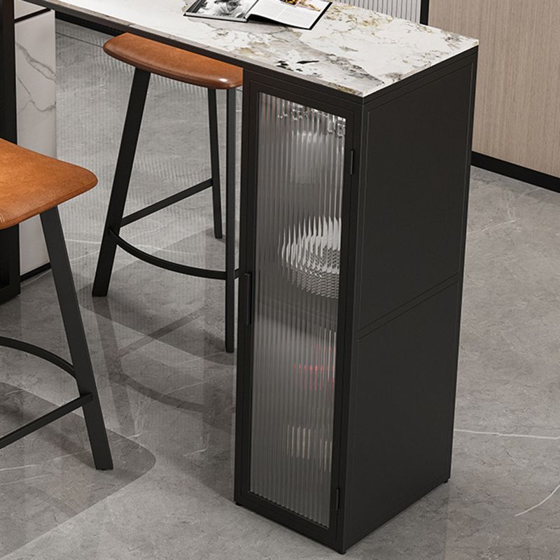 Glam Metal Bar Stools Faux Leather Barstools with Black Legs