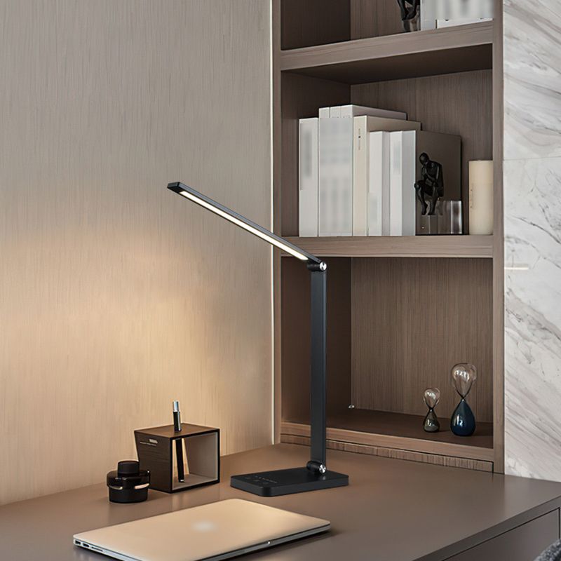 1 tavolo lineare leggero leggero modernismo lampade da tavolo notturno in metallo per la sala di studio in nero