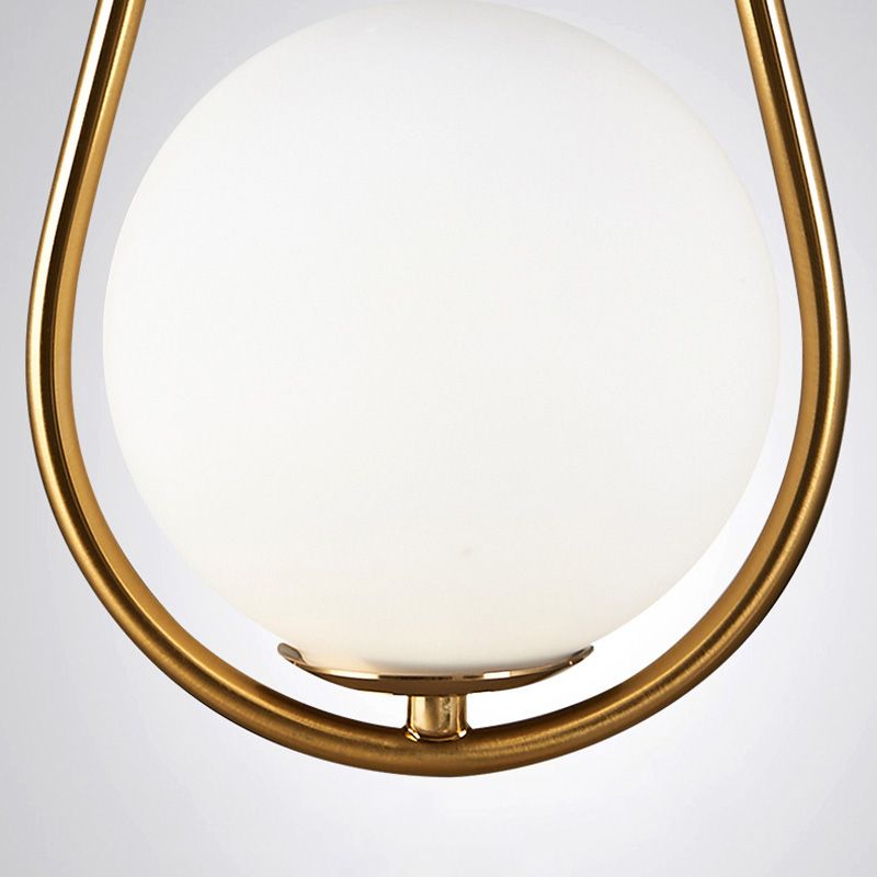 Lampada appesa sferica MODERNA MODERNA 1 Luce Sospensione Sospensione Luce a sospensione con anello di metallo a goccia