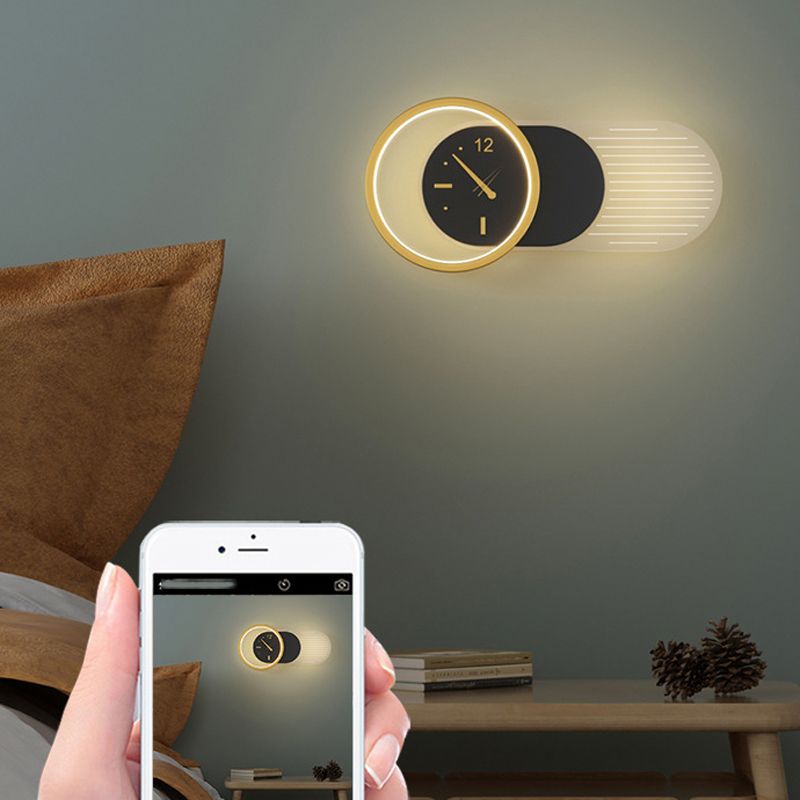 1 Light Geometric Wall Mount Light Contemporary Metal Wall Lamp for Bedroom