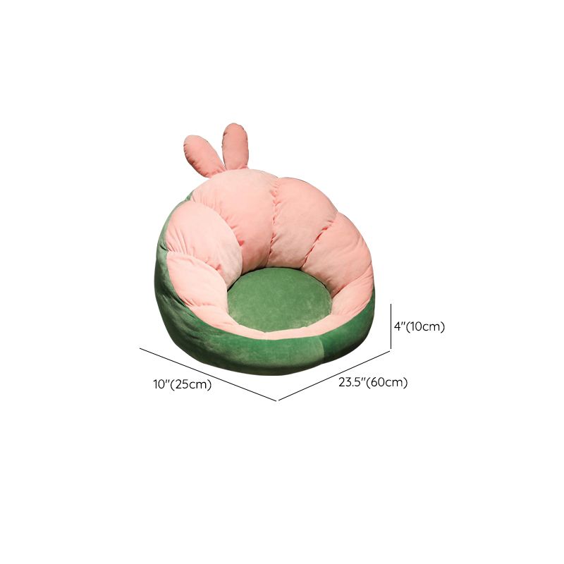 Modern Pouf Ottoman Cotton Upholstered Contrasting Colors Irregular Ottoman