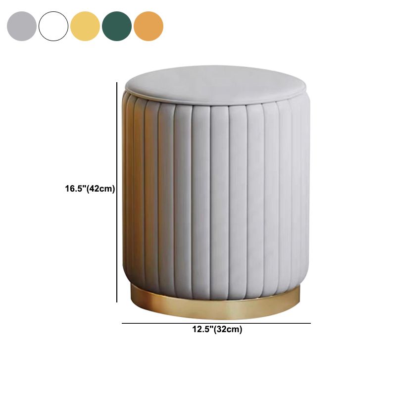 Faux Leather Pouf Cylinder Solid Water Resistant Modern Standard Ottoman