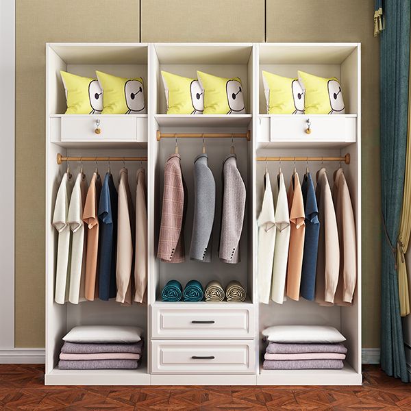 Light Wood Finish Cabinet for Bedroom Contemporary Engineered Wood Storage Cabinet