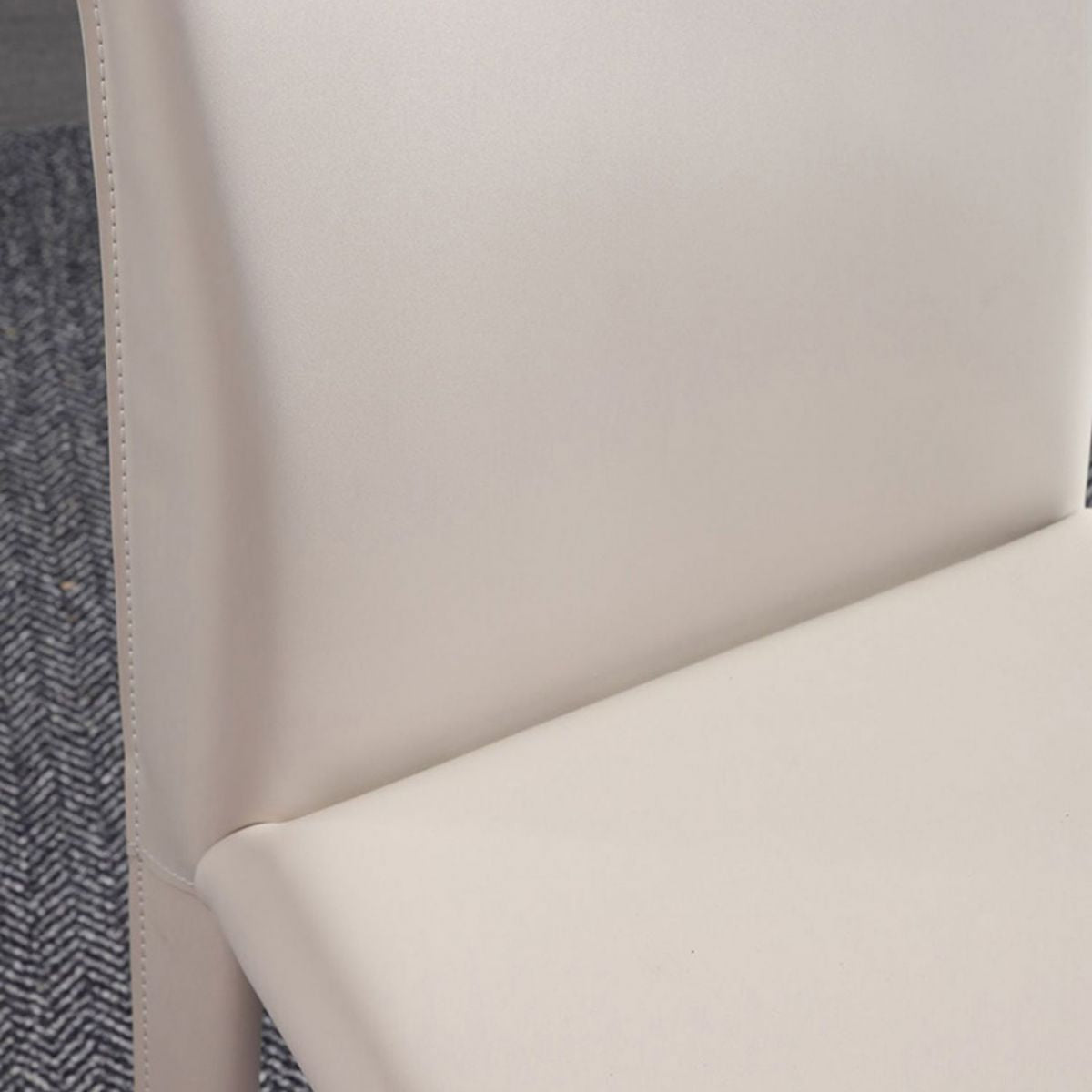 Contemporary Faux Leather Dining Chairs Armless Chairs with Metal Base