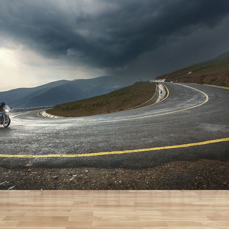 Various Highway View Mural Wallpaper Contemporary Non-Woven Material Wall Covering