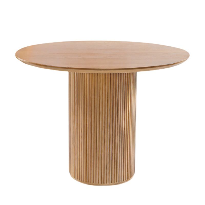 Table de salle à manger en bois massif de pin, table de pub ronde moderne avec pieds au fini naturel