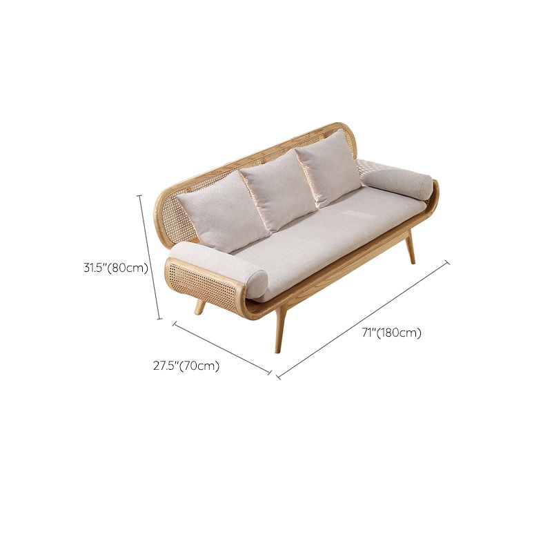 Tropical Corduroy Sofa in Solid Wood Linen Sofa for Living Room