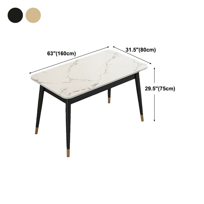 Modern Dinning Table White Top Stone Rectangle Dining Table for Kitchen