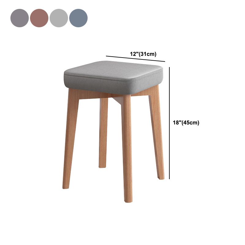 Indoor Cotton Ottoman Tear Resistant with Four Legs Cube Ottoman Square Modern