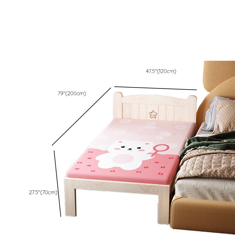 Washed Natural Solid Wood Nursery Bed Contemporary with Guardrail