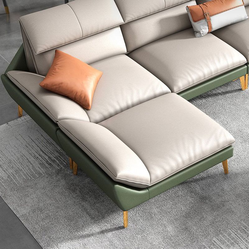 38.18" Tall Faux leather Contemporary Sectional Stain-Resistant Sectional