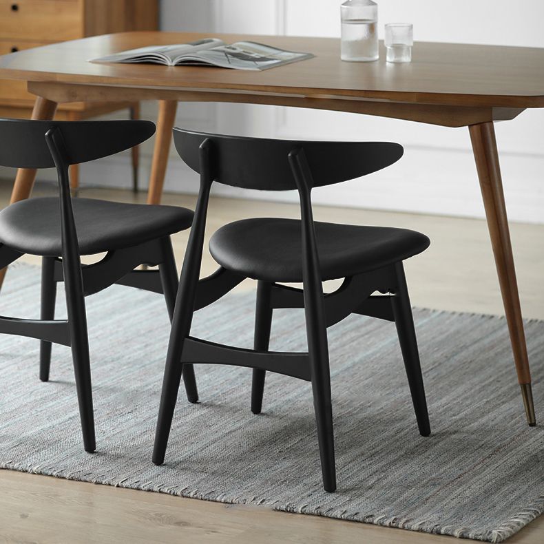 Chaise de salle à manger contemporaine chaise latérale ouverte avec 4 pattes en bois pour un usage domestique