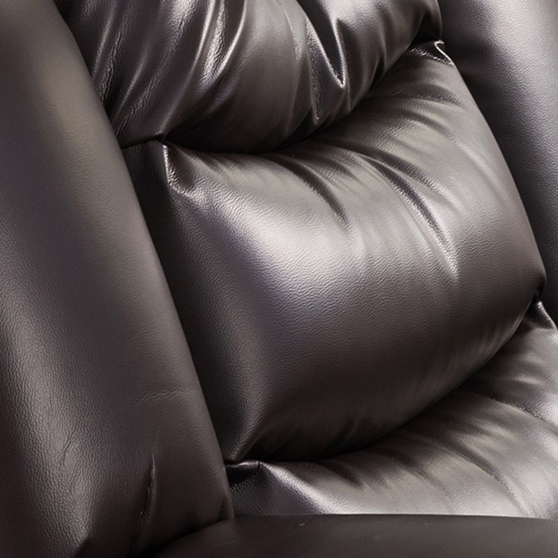 Traditional Style Standard Recliner Genuine Leather in Dark Brown Indoor Recliner Chair