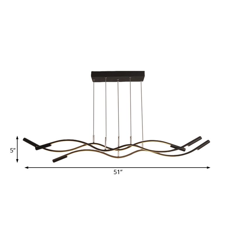 Lampaggio lineare a ondata bianca/nero illuminazione modernista a 3 luci a led acrilica ACCROPPA LAMPAGGIO IN LAMPAGGIO IN LUCE BIANCA/CALDA