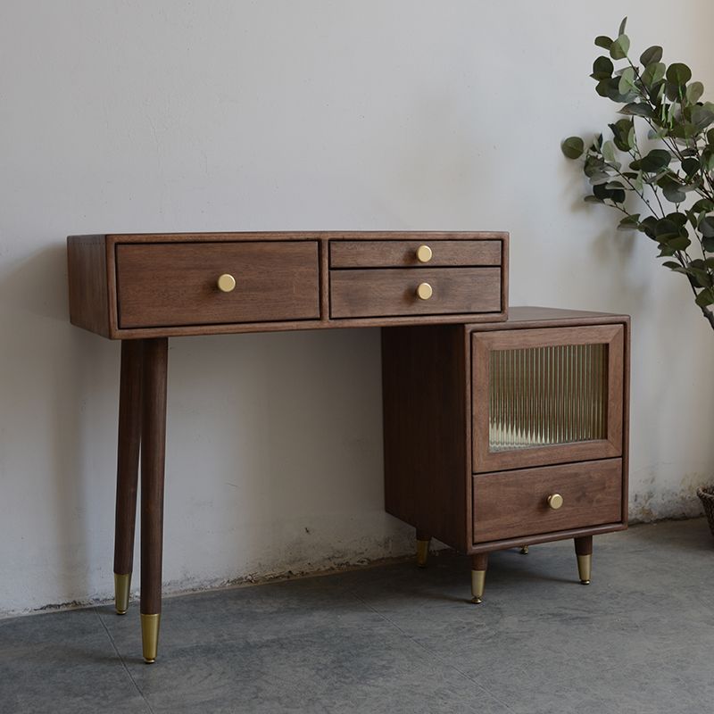 Rubberwood Dressing Table Solid Wood Make-up Vanity with Drawers
