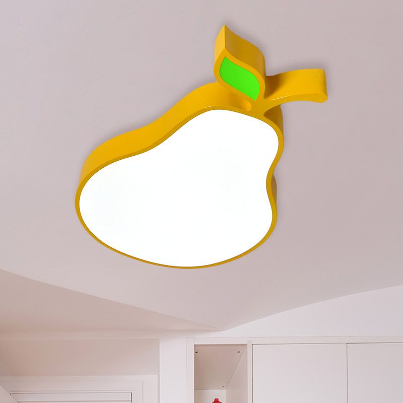Creative Led Light Fixture with Acrylic Shade White Grape/Banana/Apple Flush Mount Lighting
