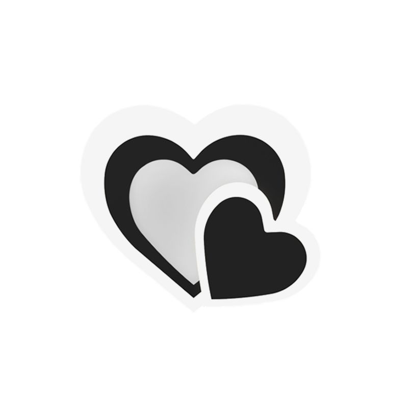 Loving Heart Schonce Lighting Noordse acryl LED Black Wall Mounted Lamp armatuur voor woonkamer